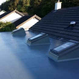flat roof contractors flat roof with three skylights